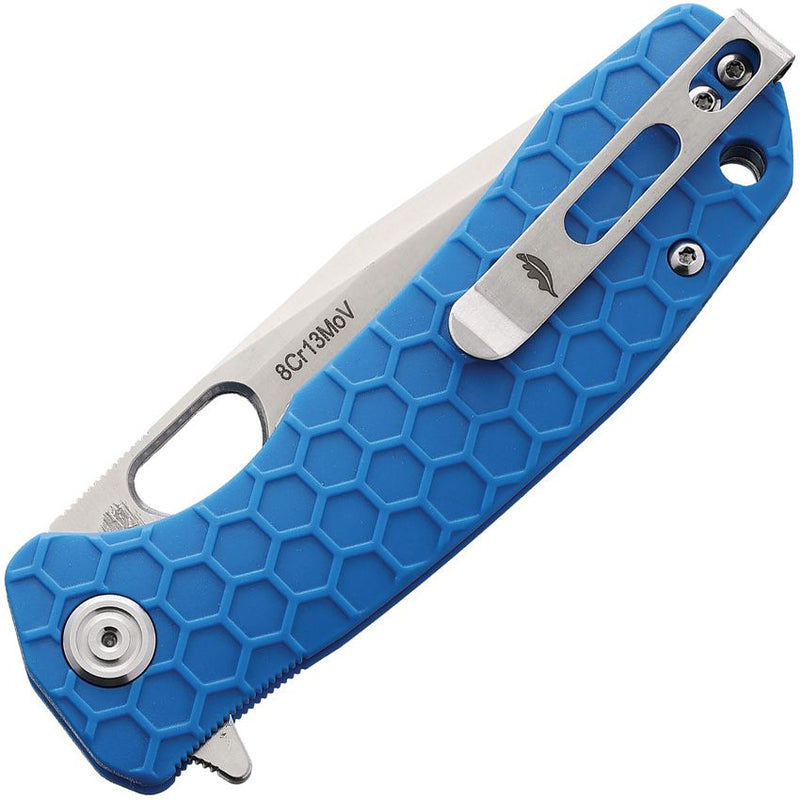 Honey Badger Knives Medium Liner Folding Knife 3.13" 8Cr13MoV Steel Tanto Blade Blue Textured Nylon Handle 1334 -Honey Badger Knives - Survivor Hand Precision Knives & Outdoor Gear Store