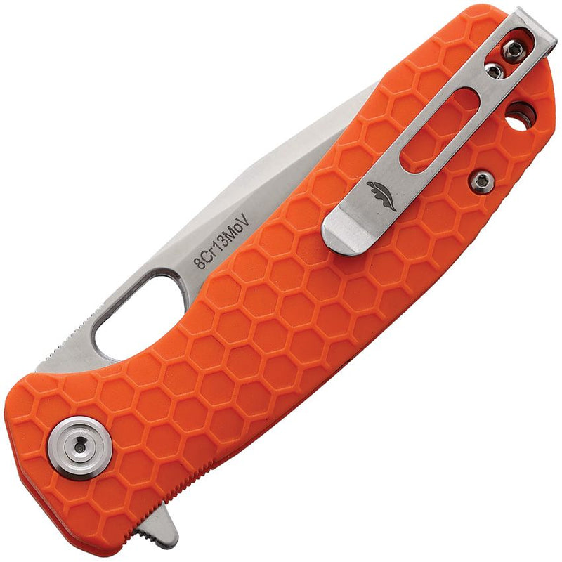 Honey Badger Knives Medium Liner Folding Knife 3.13" 8Cr13MoV Steel Tanto Blade Orange Textured Nylon Handle 1336 -Honey Badger Knives - Survivor Hand Precision Knives & Outdoor Gear Store