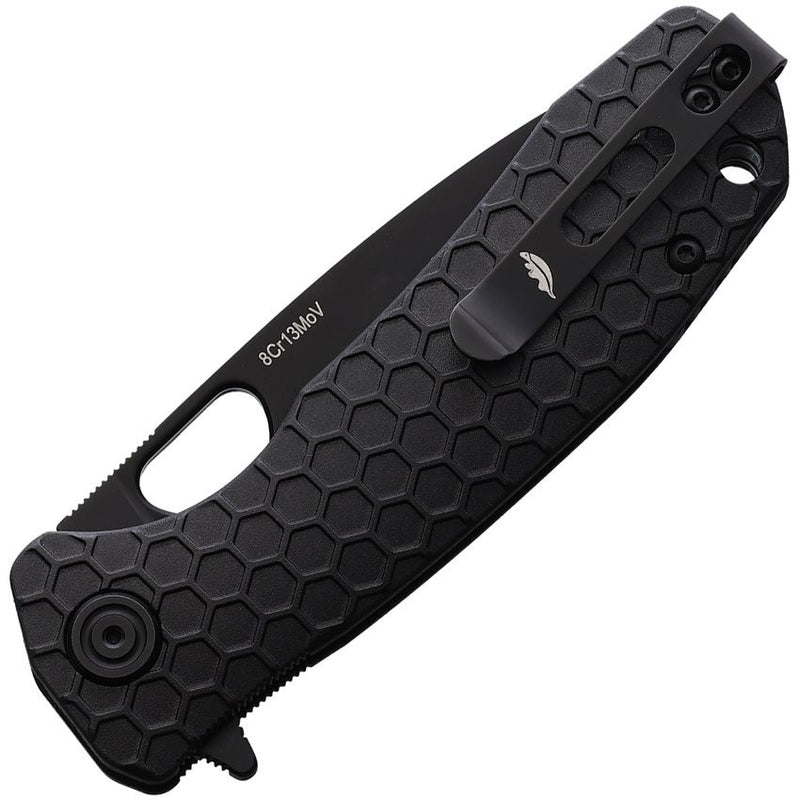 Honey Badger Knives Medium Liner Folding Knife 3" 8CR13MoV Steel Blade Black Sculpted GRN Handle 1348 -Honey Badger Knives - Survivor Hand Precision Knives & Outdoor Gear Store