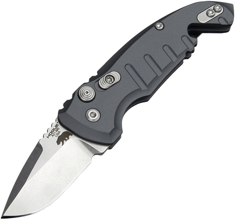 Hogue A01 Microswitch Folding Automatic Knife 2" CPM-154 Steel Blade Gray Aluminum Handle 24122 -Hogue - Survivor Hand Precision Knives & Outdoor Gear Store