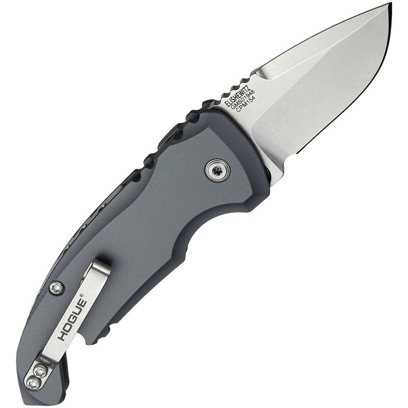 Hogue A01 Microswitch Folding Automatic Knife 2" CPM-154 Steel Blade Gray Aluminum Handle 24122 -Hogue - Survivor Hand Precision Knives & Outdoor Gear Store