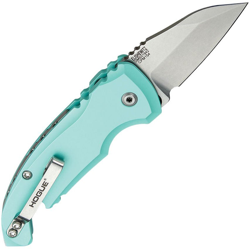 Hogue A01 Microswitch Folding Automatic Knife 2" CPM-154 Steel Blade Teal Aluminum Handle 24143 -Hogue - Survivor Hand Precision Knives & Outdoor Gear Store