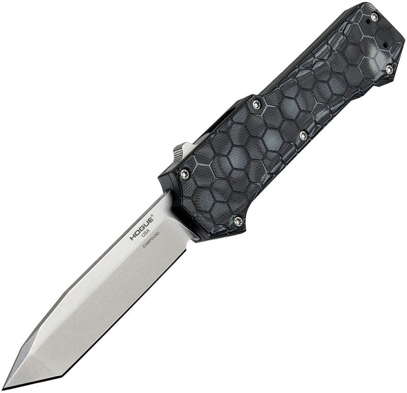 Hogue Compound OTF Folding Automatic Knife 3.5" CMP S30V Steel Tanto Blade Black G10 G-Mascus Handle 34029 -Hogue - Survivor Hand Precision Knives & Outdoor Gear Store