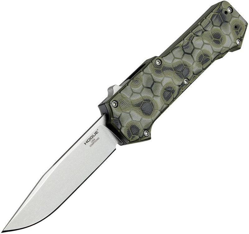 Hogue Compound OTF Folding Automatic Knife 3.5" CPM S30V Steel Clip Point Blade Green G10 G-Mascus Handle 34038 -Hogue - Survivor Hand Precision Knives & Outdoor Gear Store