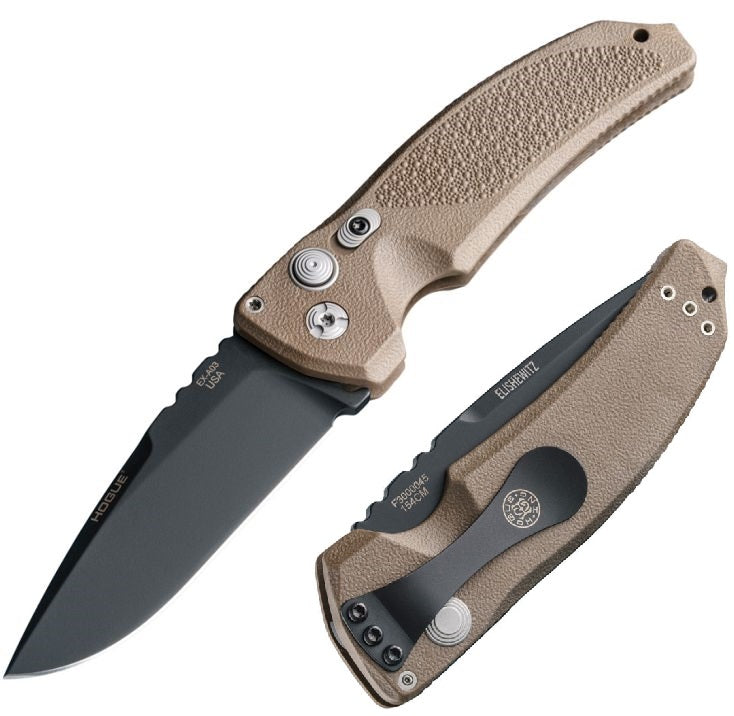 Hogue Ex-A03 Button Lock Folding Automatic Knife 3.5" 154CM Steel Blade Polymer Handle 34333 -Hogue - Survivor Hand Precision Knives & Outdoor Gear Store