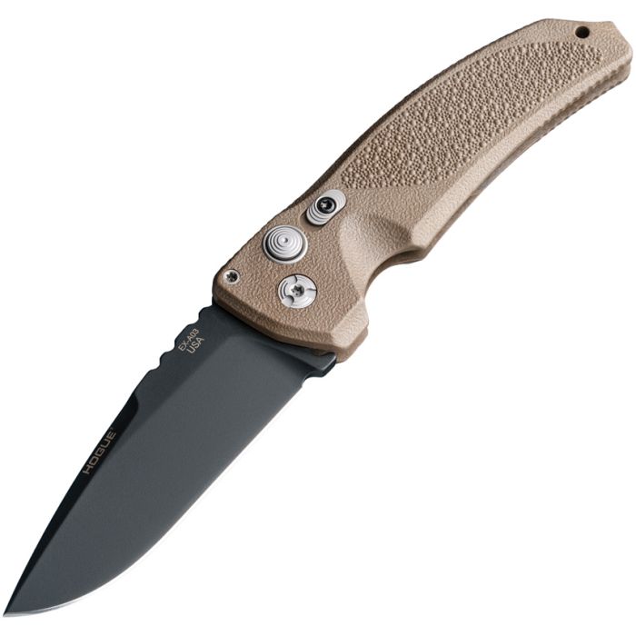 Hogue Ex-A03 Button Lock Folding Automatic Knife 3.5" 154CM Steel Blade Polymer Handle 34333 -Hogue - Survivor Hand Precision Knives & Outdoor Gear Store