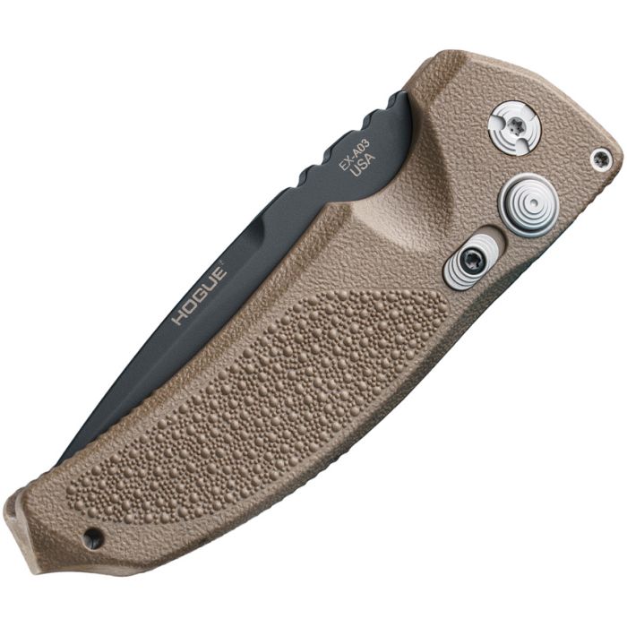 Hogue Ex-A03 Button Lock Folding Automatic Knife 3.5" 154CM Steel Blade Polymer Handle 34333 -Hogue - Survivor Hand Precision Knives & Outdoor Gear Store