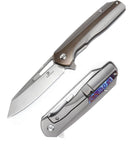 Kansept Knives Shard Folding Knife 3.5" CPM S35VN Steel Blade Gray /Bronze Titanium Handle 1006A2 -Kansept Knives - Survivor Hand Precision Knives & Outdoor Gear Store