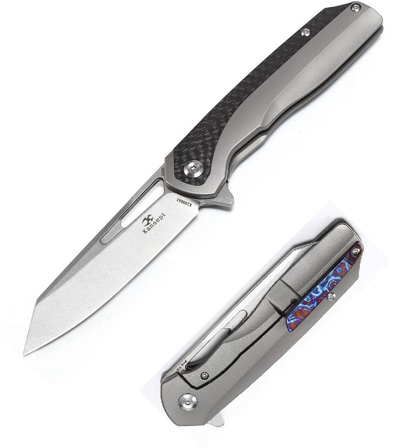 Kansept Knives Shard Folding Knife 3.5" CPM S35VN Steel Blade Titanium/Carbon Fiber Hanlde 1006A5 -Kansept Knives - Survivor Hand Precision Knives & Outdoor Gear Store