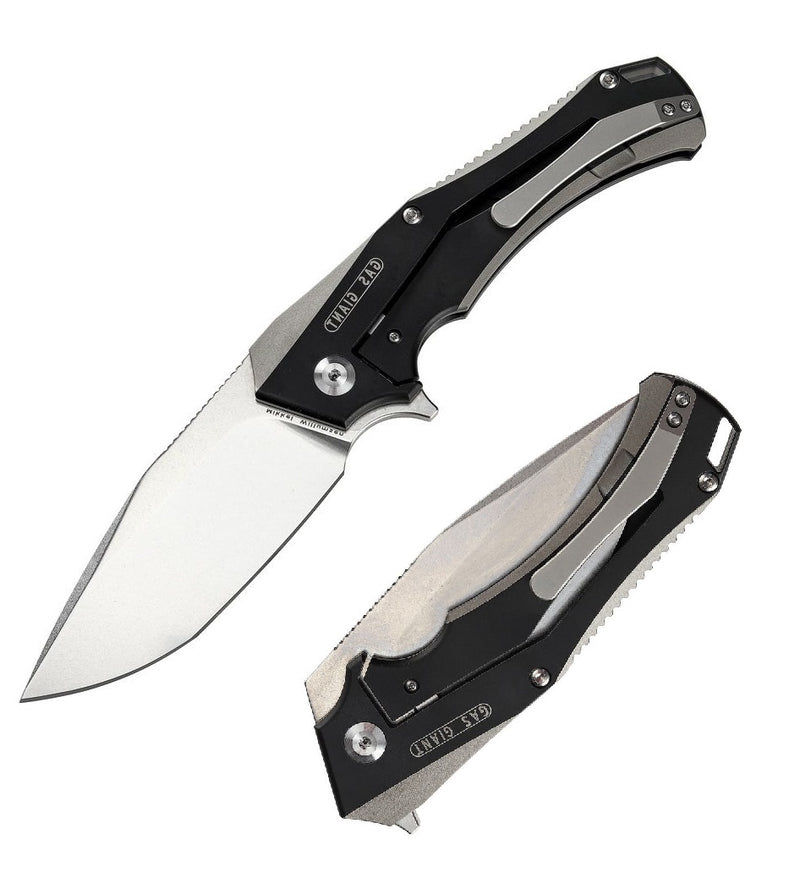 Kansept Knives Hellx Frame Folding Knife 3.75" S35VN Steel Blade Black/Silver Titanium Handle 1008A1 -Kansept Knives - Survivor Hand Precision Knives & Outdoor Gear Store