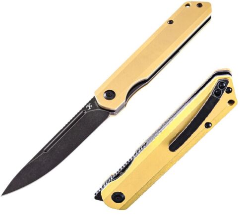 Kansept Knives Prickle Folding Knife 3.5" CPM S35VN Steel Blade Brass Handle 1012B1 -Kansept Knives - Survivor Hand Precision Knives & Outdoor Gear Store