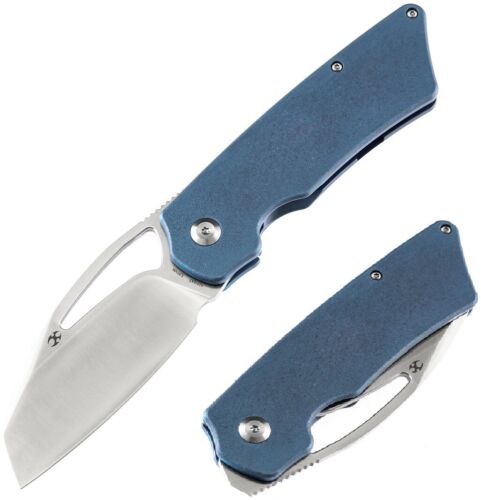 Kansept Knives Goblin XL Folding Knife 3.5" CPM S35VN Steel Blade Blue Titanium Handle 1016A5 -Kansept Knives - Survivor Hand Precision Knives & Outdoor Gear Store