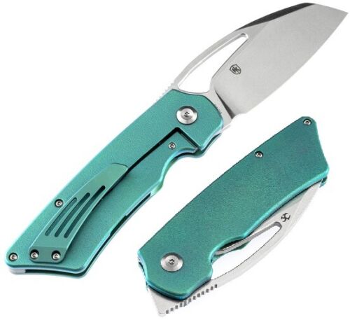 Kansept Knives Goblin XL Folding Knife 3.5" CPM S35VN Steel Blade Green Titanium 1016A4 -Kansept Knives - Survivor Hand Precision Knives & Outdoor Gear Store