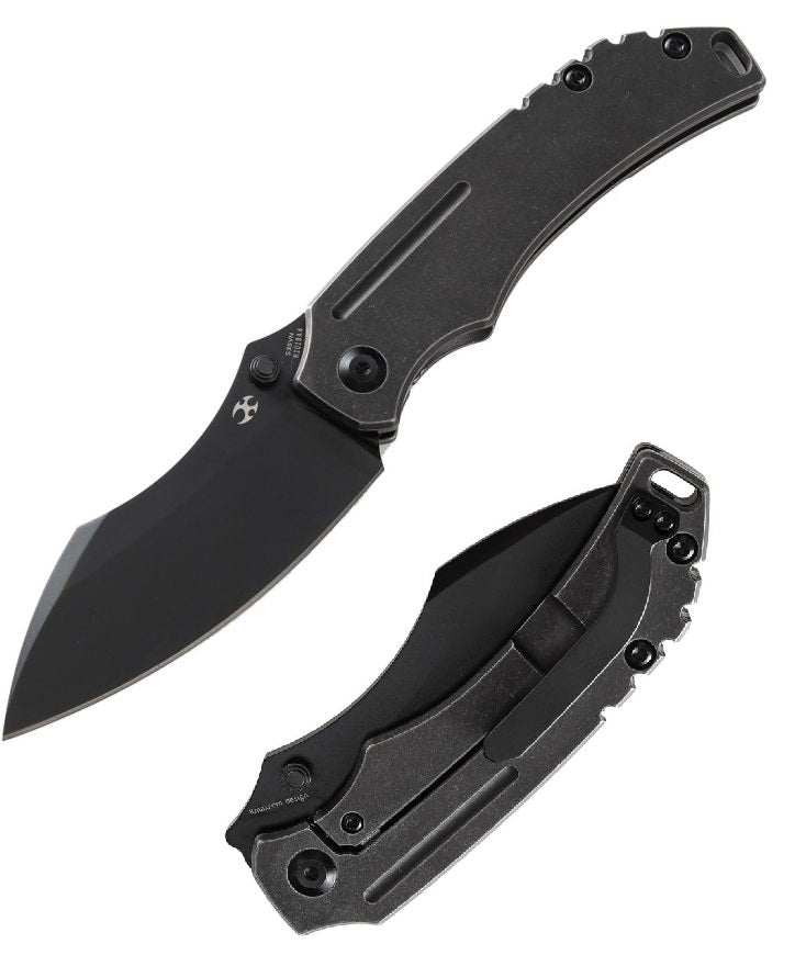 Kansept Knives Pelican EDC Frame Folding Knife 3" S35VN Steel Blade Black Titanium Handle 1018A4 -Kansept Knives - Survivor Hand Precision Knives & Outdoor Gear Store