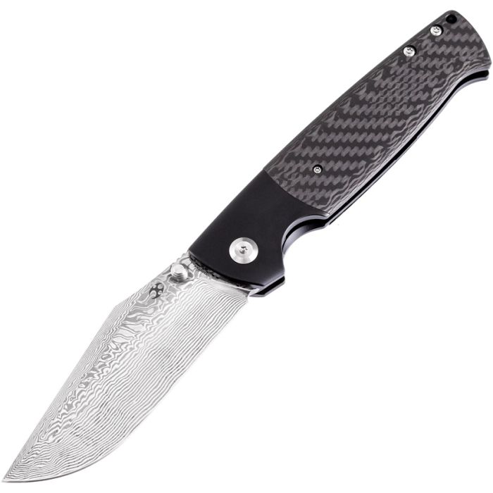 Kansept Knives Shikari Folding Knife 4.25" Damascus Steel Blade Titanium/Carbon Fiber Handle 1027A4 -Kansept Knives - Survivor Hand Precision Knives & Outdoor Gear Store