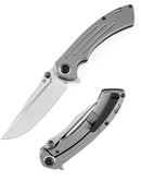 Kansept Knives Pretatout Folding Knife 3.75" CPM S35VN Steel Blade Gray Titanium Handle 1032A2 -Kansept Knives - Survivor Hand Precision Knives & Outdoor Gear Store