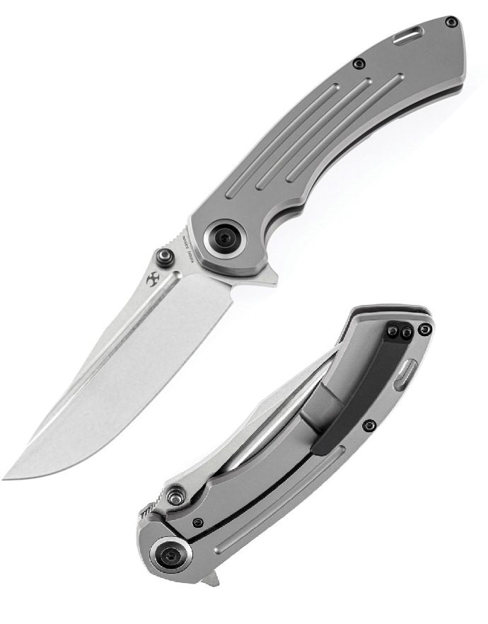 Kansept Knives Pretatout Folding Knife 3.75" CPM S35VN Steel Blade Gray Titanium Handle 1032A2 -Kansept Knives - Survivor Hand Precision Knives & Outdoor Gear Store