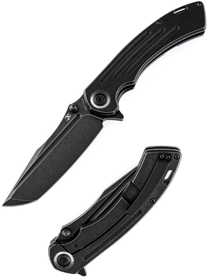 Kansept Knives Pretatout Folding Knife 3.75" CPM S35VN Steel Blade Black Titanium Handle 1032T2 -Kansept Knives - Survivor Hand Precision Knives & Outdoor Gear Store