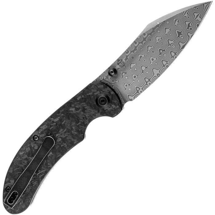 Kansept Knives Nesstreet Folding Knife 3.5" Damascus Steel Blade Carbon Fiber Handle 1039D1 -Kansept Knives - Survivor Hand Precision Knives & Outdoor Gear Store