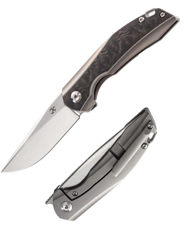 Kansept Knives Mini Accipiter Folding Knife 2.75" S35VN Steel Blade Titanium/Carbon Fiber Handle 2007A2 -Kansept Knives - Survivor Hand Precision Knives & Outdoor Gear Store