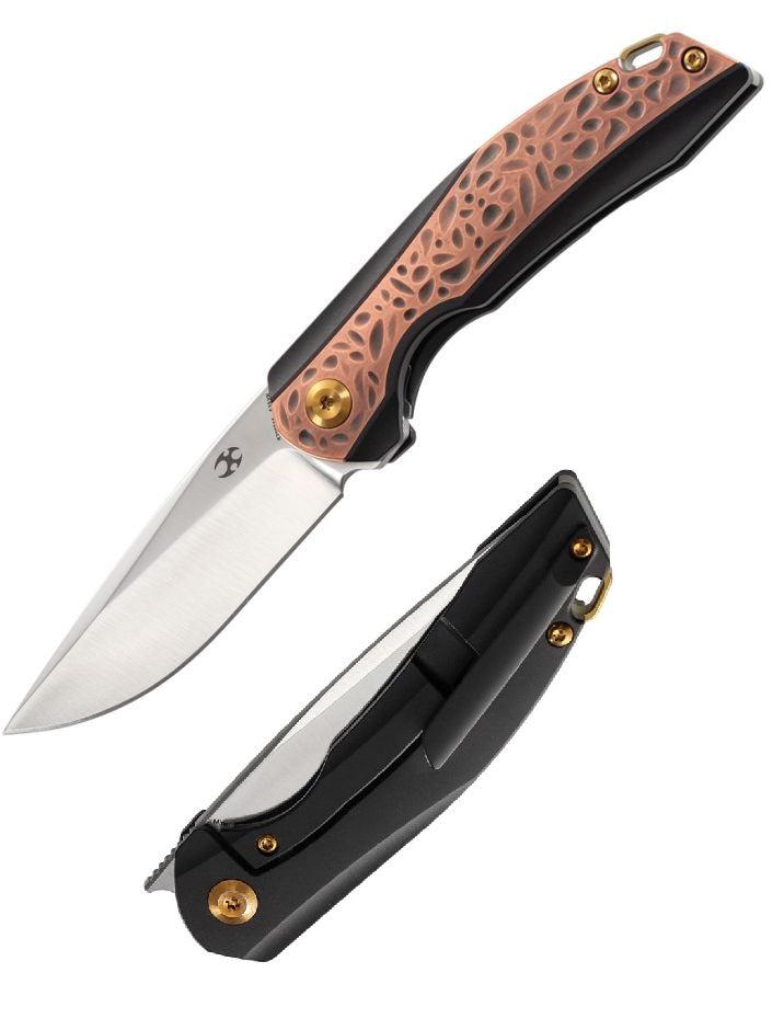 Kansept Knives Mini Accipiter Folding Knife 2.75" S35VN Steel Blade Titanium/Copper Handle 2007A5 -Kansept Knives - Survivor Hand Precision Knives & Outdoor Gear Store