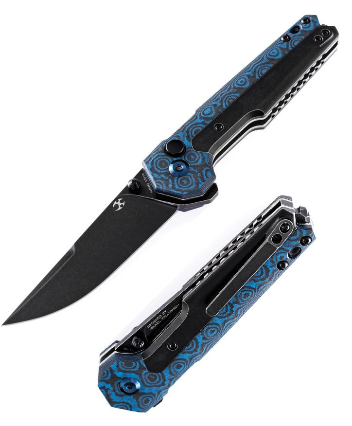 Kansept Knives EDC Tac Folding Knife 3.25" CPM S35VN Steel Blade Blue Titanium/Carbon Fiber Handle 2009A5 -Kansept Knives - Survivor Hand Precision Knives & Outdoor Gear Store