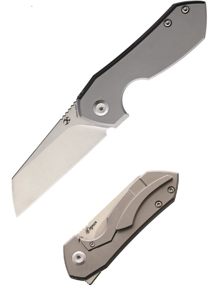 Kansept Knives Steller Folding Knife 3" S35VN Steel Blade Gray Titanium Handle 2021A1 -Kansept Knives - Survivor Hand Precision Knives & Outdoor Gear Store