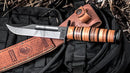 KA-BAR USMC Fighter Fixed Knife 7" 1095 Steel Blade Stacked Leather / Carbon Handle 1217 -Ka-Bar - Survivor Hand Precision Knives & Outdoor Gear Store