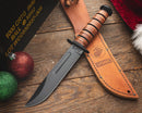 KA-BAR USMC Fighter Fixed Knife 7" 1095 Steel Blade Stacked Leather / Carbon Handle 1217 -Ka-Bar - Survivor Hand Precision Knives & Outdoor Gear Store