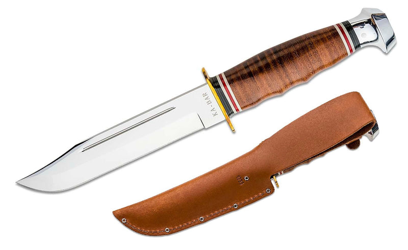 Ka-Bar Marine Hunter Fixed Knife 5.87" Stainless Steel Blade Polished Leather/Brass/Aluminum Handle 1235 -Ka-Bar - Survivor Hand Precision Knives & Outdoor Gear Store