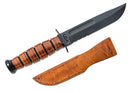 KA-BAR Short Fixed Knife 5.25" 1095 Steel Blade Stacked Leather / Carbon Steel Handle 1261 -Ka-Bar - Survivor Hand Precision Knives & Outdoor Gear Store