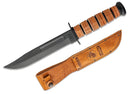 KA-BAR USMC Fighter Fixed Knife 7" 1095 Steel Blade Stacked Leather / Carbon Handle 1217 -Ka-Bar - Survivor Hand Precision Knives & Outdoor Gear Store