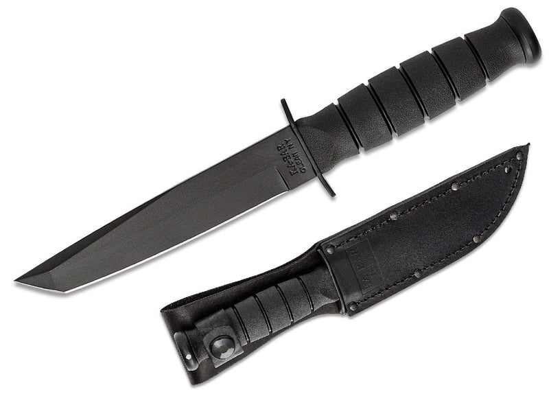 KA-BAR Short Tanto Fixed Knife 5.25" 1095 Steel Blade Black Rubber G / Thermoplastic Handle 1254 -Ka-Bar - Survivor Hand Precision Knives & Outdoor Gear Store