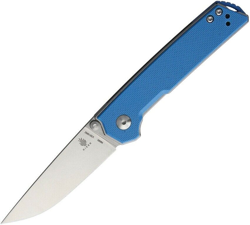 Kizer Cutlery Mini Domin Linerlock Folding Knife 2.75" N690 Steel Blade Blue G10 Handle 3516N2 -Kizer Cutlery - Survivor Hand Precision Knives & Outdoor Gear Store