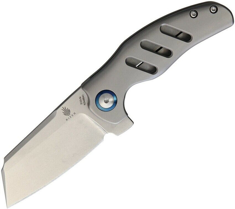 Kizer Cutlery Mini Framelock Folding Knife 2.5" CPM S35VN Steel Blade Gray Titanium Handle 3488A1 -Kizer Cutlery - Survivor Hand Precision Knives & Outdoor Gear Store