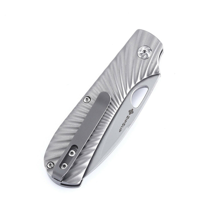 Kizer Cutlery Zipslip Folding Knife 2.88" Satin S35VN Drop Point Blade Sculpted titanium Handle 3507 -Kizer Cutlery - Survivor Hand Precision Knives & Outdoor Gear Store