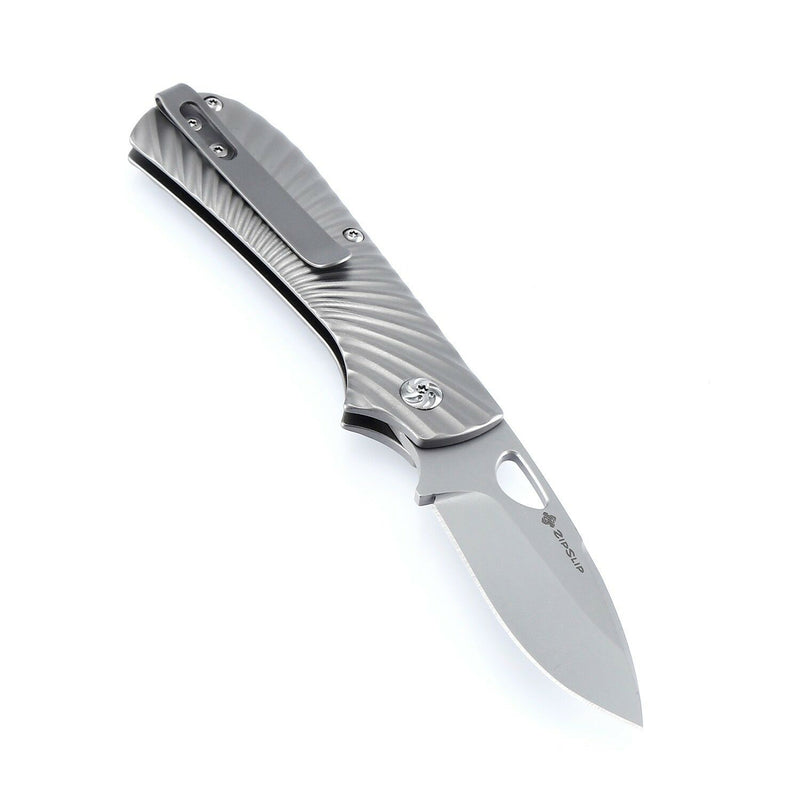 Kizer Cutlery Zipslip Folding Knife 2.88" Satin S35VN Drop Point Blade Sculpted titanium Handle 3507 -Kizer Cutlery - Survivor Hand Precision Knives & Outdoor Gear Store