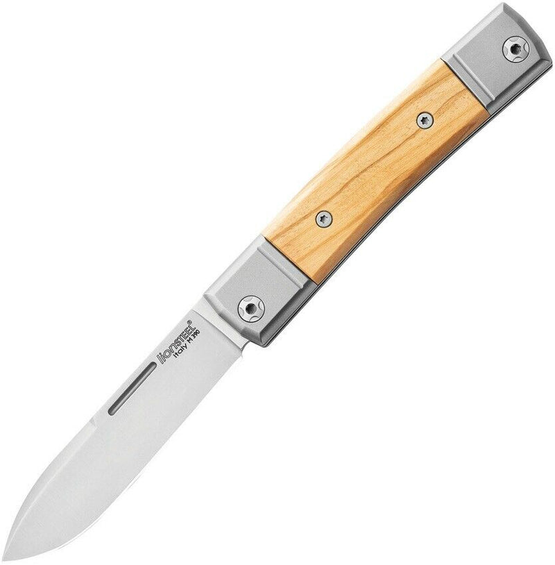 LionSTEEL BestMan BM2 CF Folding Knife 2.88" M390 Steel Blade Olive Wood Handle BM2UL -LionSTEEL - Survivor Hand Precision Knives & Outdoor Gear Store