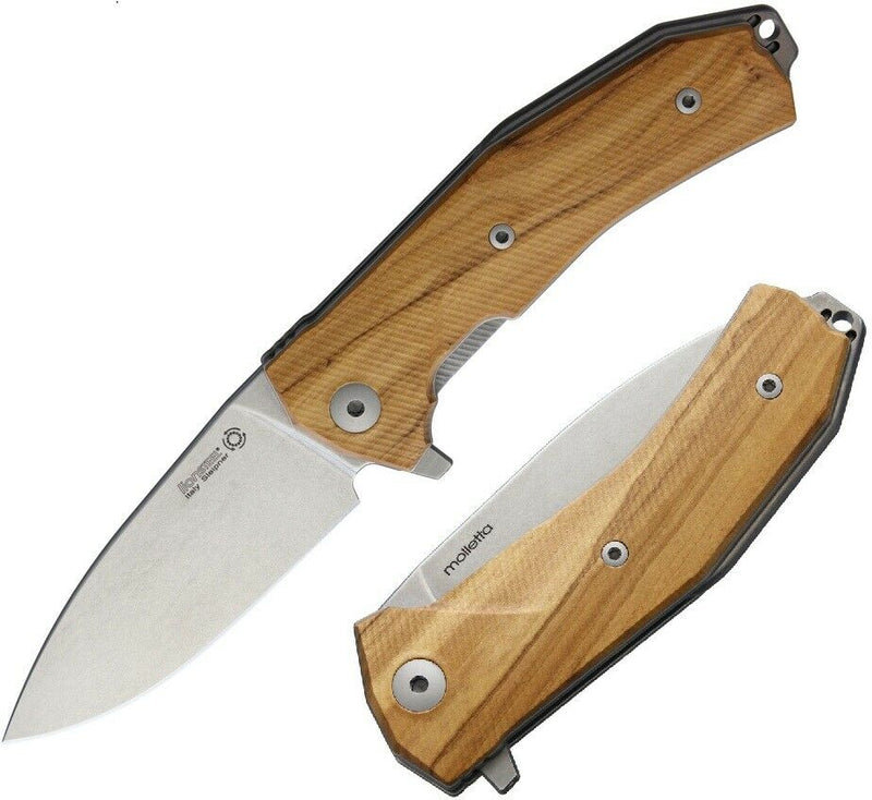 LionSTEEL KUR Folding Knife 3.5" Sleipner Drop Point Blade Olive Wood Handle KURUL -LionSTEEL - Survivor Hand Precision Knives & Outdoor Gear Store