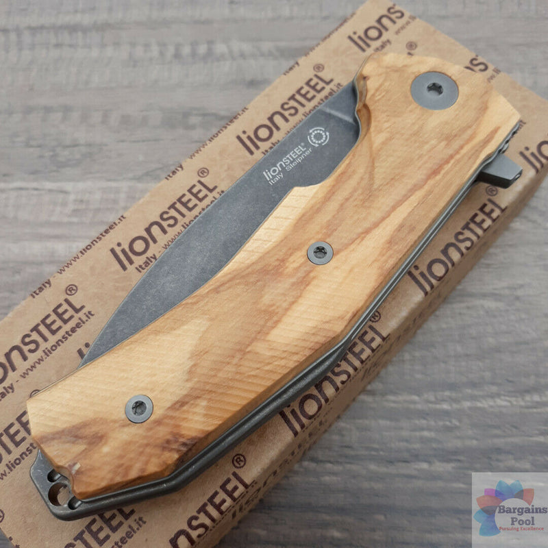 LionSTEEL KUR Linerlock Folding Knife 3.5" Sleipner Tool Blade Olive Wood Handle KURBUL -LionSTEEL - Survivor Hand Precision Knives & Outdoor Gear Store