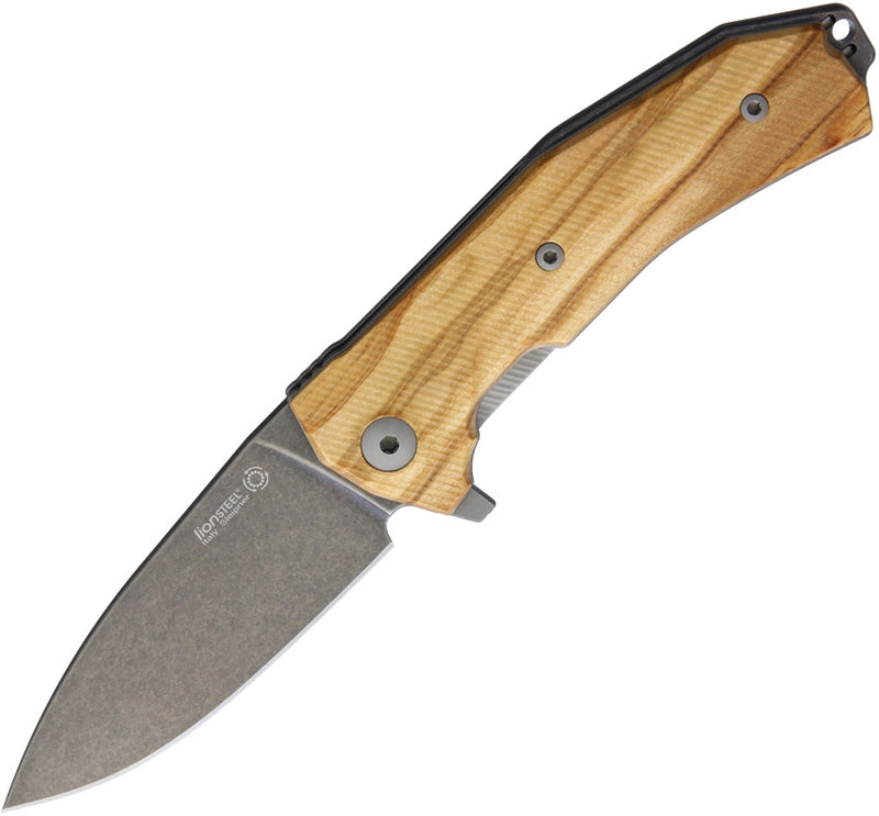 LionSTEEL KUR Linerlock Folding Knife 3.5" Sleipner Tool Blade Olive Wood Handle KURBUL -LionSTEEL - Survivor Hand Precision Knives & Outdoor Gear Store