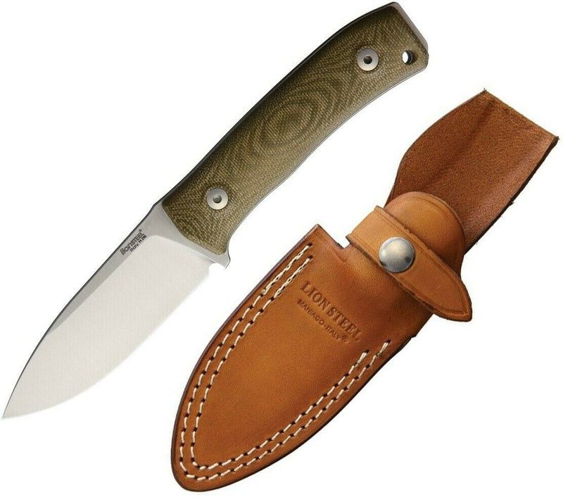 LionSTEEL Fixed Knife 3.75" M390 Steel Blade Green Canvas Micarta Handle M4CVG -LionSTEEL - Survivor Hand Precision Knives & Outdoor Gear Store