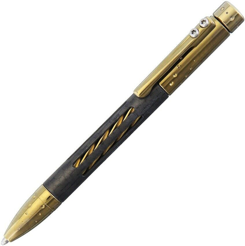 LionSTEEL Nyala Twist Pen Gold Titanium With Carbon Fiber Insert Construction NYFCBRS -LionSTEEL - Survivor Hand Precision Knives & Outdoor Gear Store