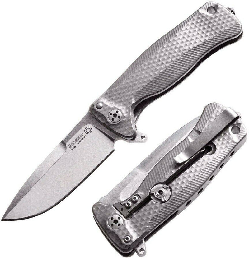 LionSTEEL SR22 Folding Knife 3" Sleipner Tool Blade Gray Titanium Handle SR22G -LionSTEEL - Survivor Hand Precision Knives & Outdoor Gear Store