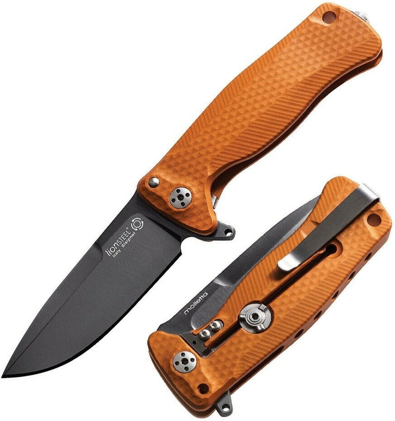 LionSTEEL SR22 Folding Knife 3" Sleipner Tool Blade Orange Aluminum Handle SR22AOB -LionSTEEL - Survivor Hand Precision Knives & Outdoor Gear Store