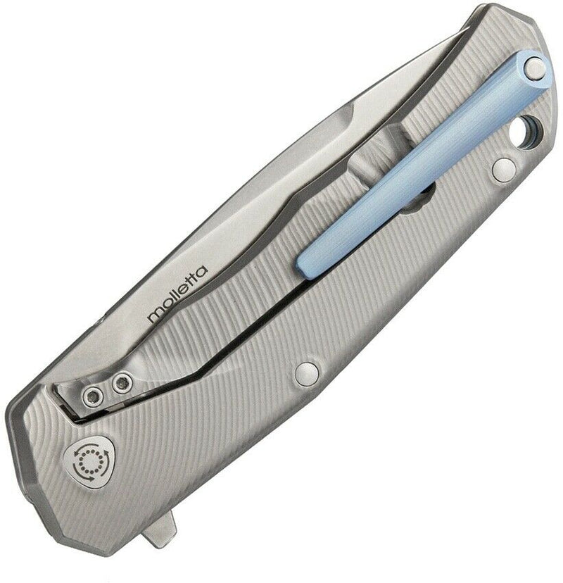 LionSTEEL TRE Folding Knife 2.88" M390 Drop Blade Gray 6Al 4V Titanium Handle TREBL -LionSTEEL - Survivor Hand Precision Knives & Outdoor Gear Store