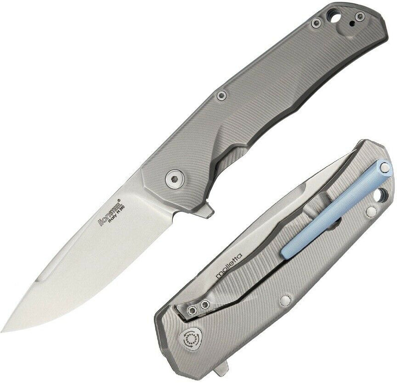 LionSTEEL TRE Folding Knife 2.88" M390 Drop Blade Gray 6Al 4V Titanium Handle TREBL -LionSTEEL - Survivor Hand Precision Knives & Outdoor Gear Store