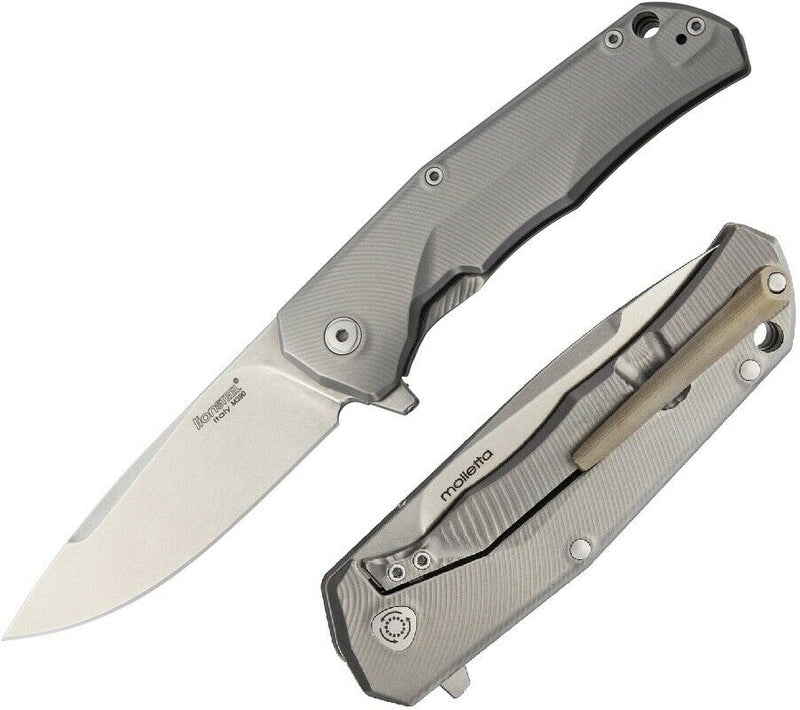 LionSTEEL TRE Folding Knife 2.88" M390 Drop Blade Gray 6Al 4V Titanium Handle TREBR -LionSTEEL - Survivor Hand Precision Knives & Outdoor Gear Store