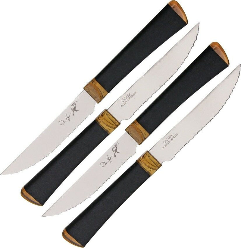 Ontario Agilite Steak Set Kitchen Knife 4.5" 14C28N Steel Blade Rubber Handle 2565 -Ontario - Survivor Hand Precision Knives & Outdoor Gear Store