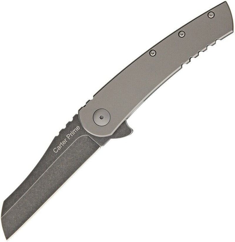 Ontario Carter Prime Folding Knife 3.5" D2 Tool Steel Blade Gray Titanium Handle 8875 -Ontario - Survivor Hand Precision Knives & Outdoor Gear Store